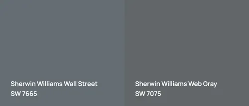 SW 7665 Wall Street vs SW 7075 Web Gray