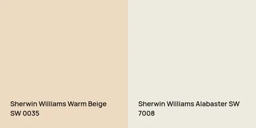 SW 0035 Warm Beige vs SW 7008 Alabaster