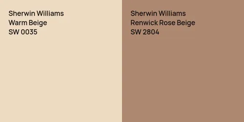 SW 0035 Warm Beige vs SW 2804 Renwick Rose Beige