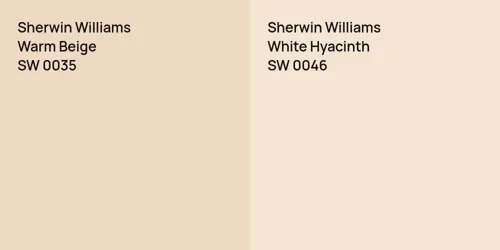 SW 0035 Warm Beige vs SW 0046 White Hyacinth