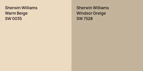 SW 0035 Warm Beige vs SW 7528 Windsor Greige