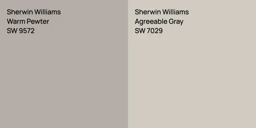 SW 9572 Warm Pewter vs SW 7029 Agreeable Gray