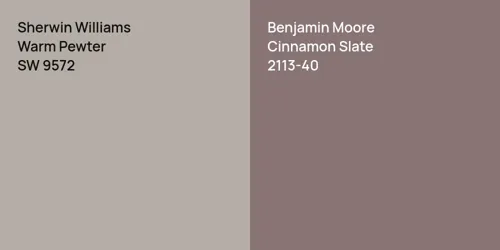 SW 9572 Warm Pewter vs 2113-40 Cinnamon Slate