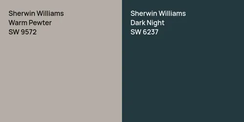 SW 9572 Warm Pewter vs SW 6237 Dark Night