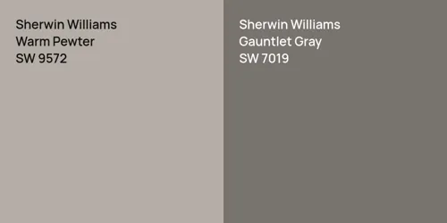 SW 9572 Warm Pewter vs SW 7019 Gauntlet Gray