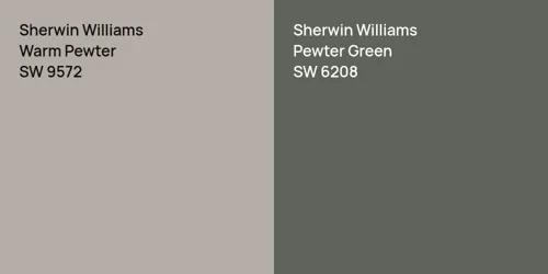 SW 9572 Warm Pewter vs SW 6208 Pewter Green