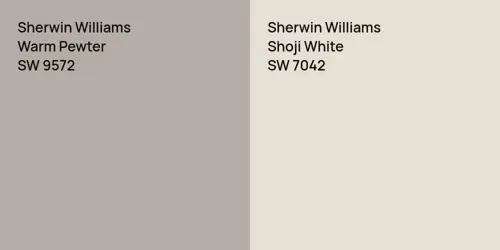 SW 9572 Warm Pewter vs SW 7042 Shoji White