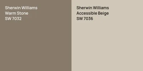 SW 7032 Warm Stone vs SW 7036 Accessible Beige