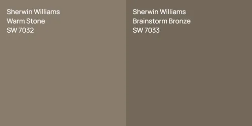 SW 7032 Warm Stone vs SW 7033 Brainstorm Bronze