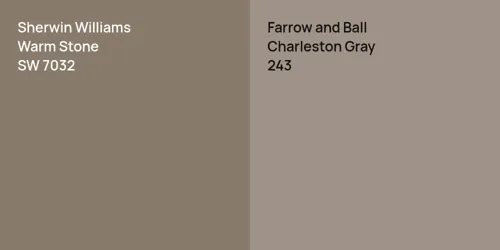 SW 7032 Warm Stone vs 243 Charleston Gray