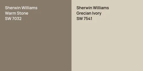 SW 7032 Warm Stone vs SW 7541 Grecian Ivory