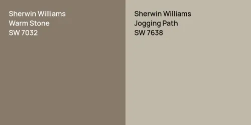 SW 7032 Warm Stone vs SW 7638 Jogging Path