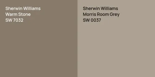 SW 7032 Warm Stone vs SW 0037 Morris Room Grey