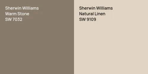 SW 7032 Warm Stone vs SW 9109 Natural Linen