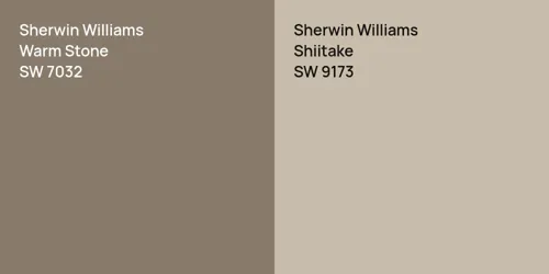 SW 7032 Warm Stone vs SW 9173 Shiitake