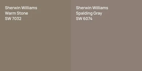 SW 7032 Warm Stone vs SW 6074 Spalding Gray