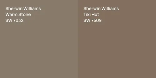 SW 7032 Warm Stone vs SW 7509 Tiki Hut