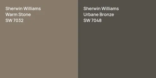 SW 7032 Warm Stone vs SW 7048 Urbane Bronze