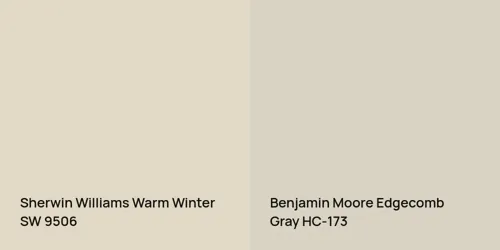 SW 9506 Warm Winter vs HC-173 Edgecomb Gray