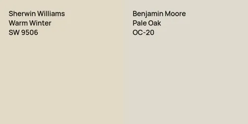 SW 9506 Warm Winter vs OC-20 Pale Oak