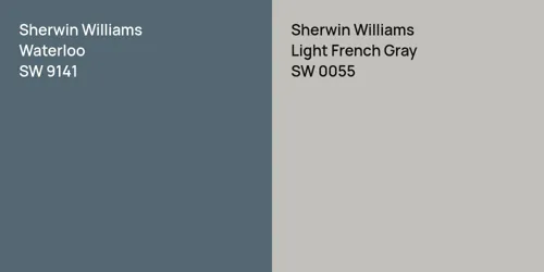 SW 9141 Waterloo vs SW 0055 Light French Gray