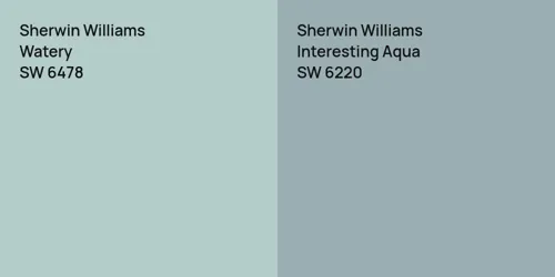 SW 6478 Watery vs SW 6220 Interesting Aqua