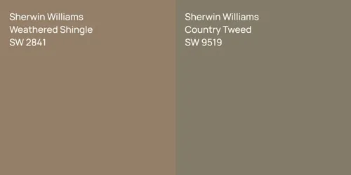 SW 2841 Weathered Shingle vs SW 9519 Country Tweed