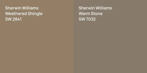 SW 2841 Weathered Shingle vs SW 7032 Warm Stone