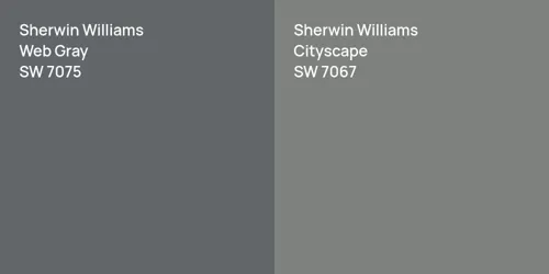 SW 7075 Web Gray vs SW 7067 Cityscape