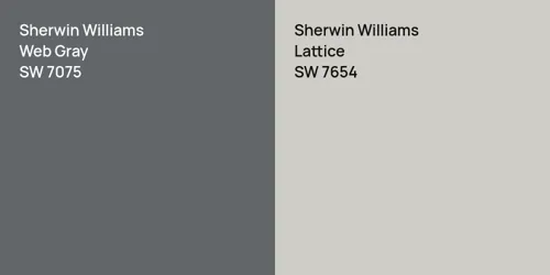 SW 7075 Web Gray vs SW 7654 Lattice