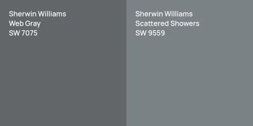 SW 7075 Web Gray vs SW 9559 Scattered Showers