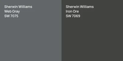 SW 7075 Web Gray vs SW 7069 Iron Ore