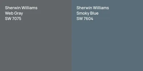 SW 7075 Web Gray vs SW 7604 Smoky Blue