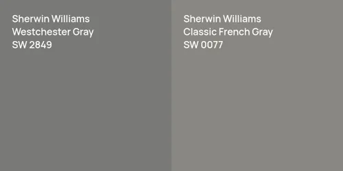 SW 2849 Westchester Gray vs SW 0077 Classic French Gray