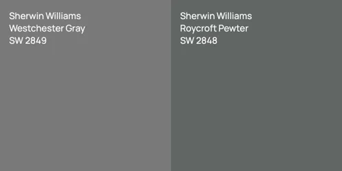 SW 2849 Westchester Gray vs SW 2848 Roycroft Pewter