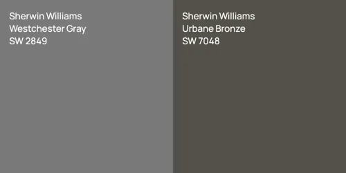 SW 2849 Westchester Gray vs SW 7048 Urbane Bronze