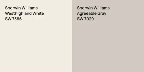 SW 7566 Westhighland White vs SW 7029 Agreeable Gray