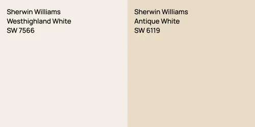 SW 7566 Westhighland White vs SW 6119 Antique White