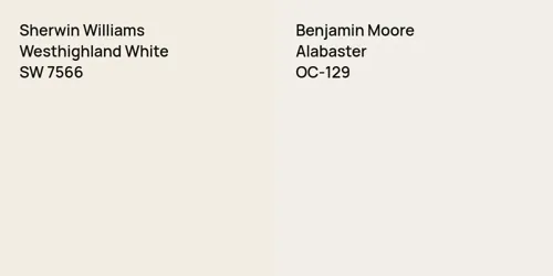 SW 7566 Westhighland White vs OC-129 Alabaster