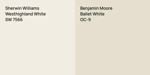 SW 7566 Westhighland White vs OC-9 Ballet White