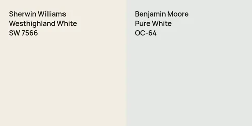 SW 7566 Westhighland White vs OC-64 Pure White