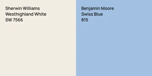 SW 7566 Westhighland White vs 815 Swiss Blue