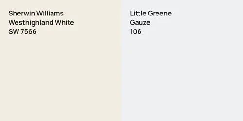 SW 7566 Westhighland White vs 106 Gauze