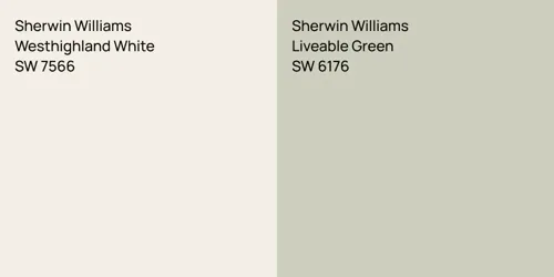 SW 7566 Westhighland White vs SW 6176 Liveable Green