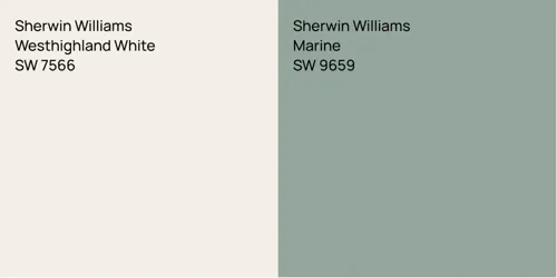 SW 7566 Westhighland White vs SW 9659 Marine