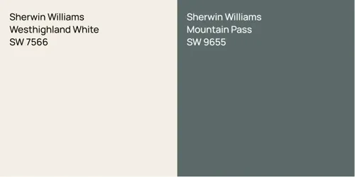 SW 7566 Westhighland White vs SW 9655 Mountain Pass