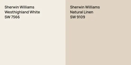 SW 7566 Westhighland White vs SW 9109 Natural Linen