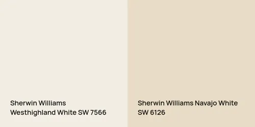 SW 7566 Westhighland White vs SW 6126 Navajo White