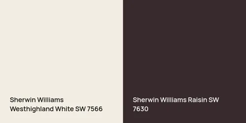 SW 7566 Westhighland White vs SW 7630 Raisin