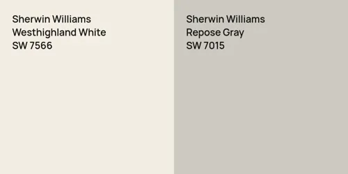 SW 7566 Westhighland White vs SW 7015 Repose Gray